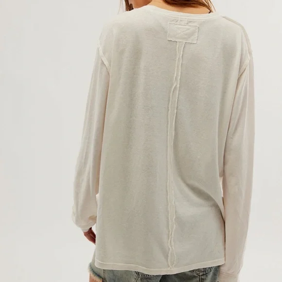 Care FP Morning Noon And Night Hemp Long Sleeve White Tee - Picture 9 of 9